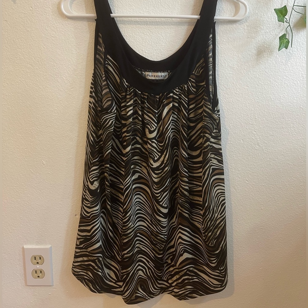 Parkhurst Women's Zebra Print Top - Black and Brown